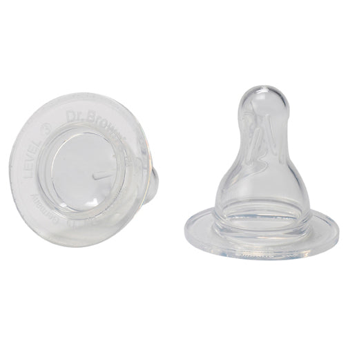 DR Brown's STANDARD (2-Pack) Level-3 Silicon Nipple