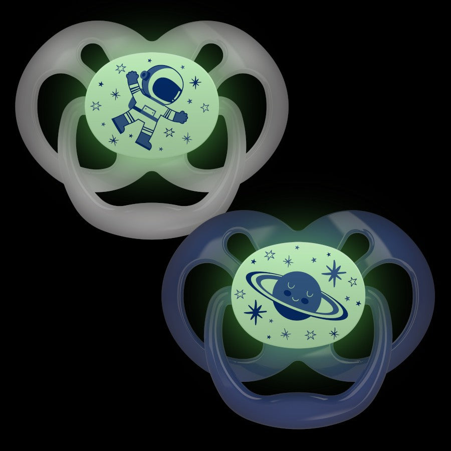 Dr Brown's Advantage Pacifier - Stage 2, Glow in the Dark - Blue, 2-Pack