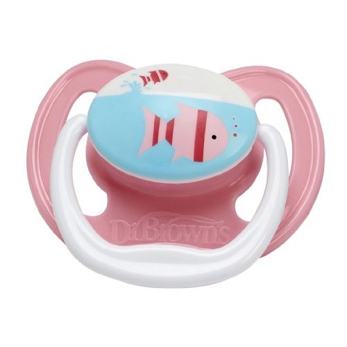 DR Brown's Prevent Unique Pacifier Stage 1 (Pink Fish)