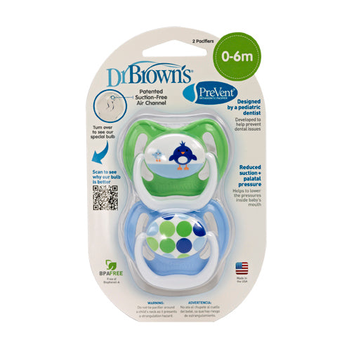 DR Brown's Prevent Unique Pacifier Stage 1 (2-Pack)
