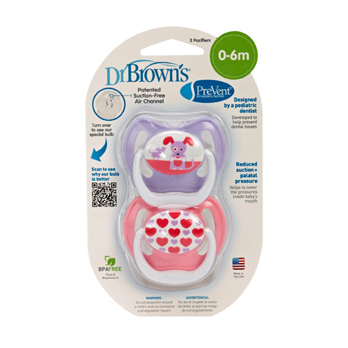 DR Brown's Prevent Unique Pacifier Stage 1 (2-Pack)