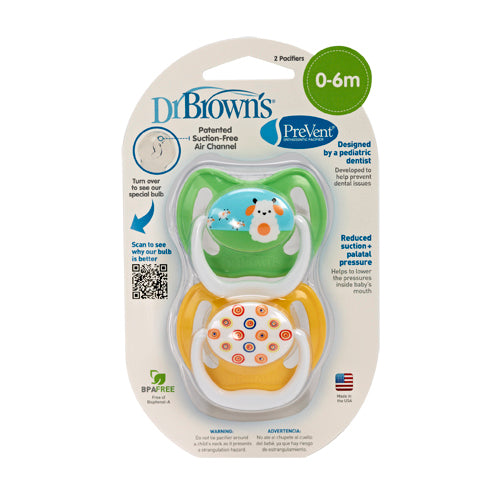 DR Brown's Prevent Unique Pacifier Stage 1 (2-Pack)