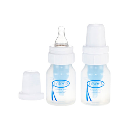 DR Brown's 2oz/60ml Natural Flow Standard Baby Bottle (2-Pack)