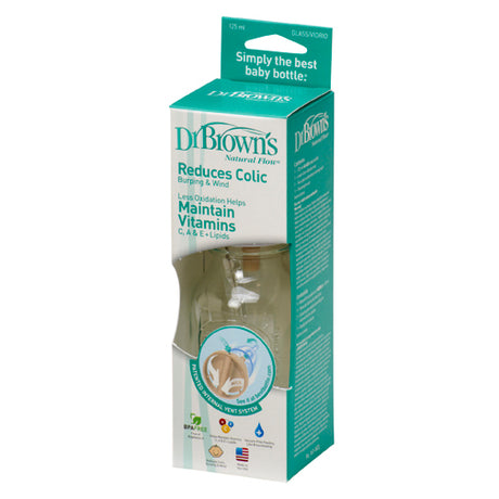 DR Brown's 4oz/125ml Natural Flow GLASS Baby Bottle