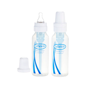 DR Brown's 8oz/250ml Natural Flow Standard Baby Bottle (2-Pack)