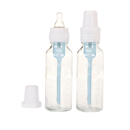 DR Brown's 8oz/250ml Natural Flow GLASS Baby Bottle (2-Pack)