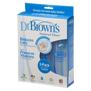 DR Brown's 8oz/250ml Natural Flow Standard Baby Bottle (3-Pack)