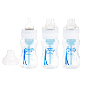 DR Brown's 8oz/240ml Natural Flow WIDE-NECK Baby Bottle (3-Pack)