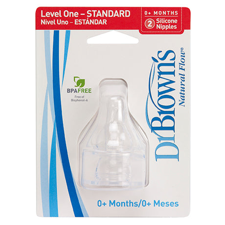 DR Brown's STANDARD (2-Pack) Level-1 Silicon Nipple