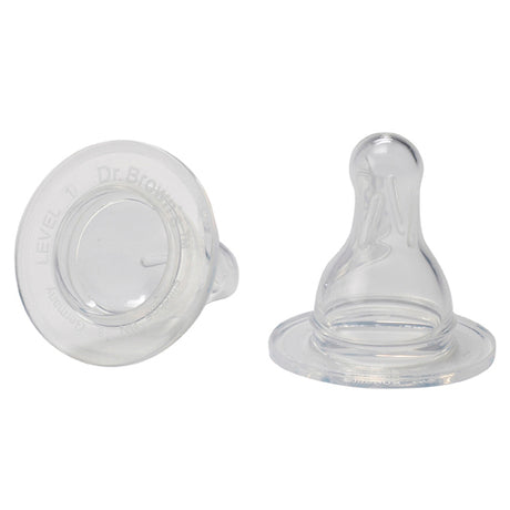 DR Brown's STANDARD (2-Pack) Level-1 Silicon Nipple