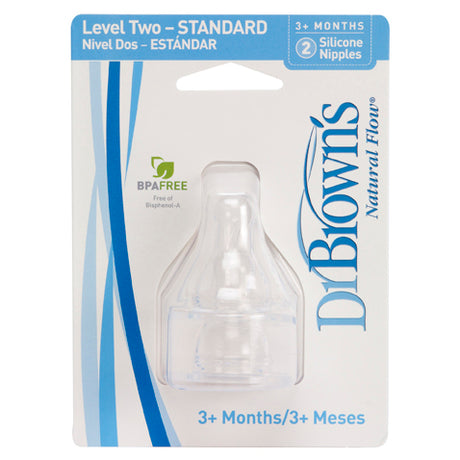 DR Brown's STANDARD (2-Pack) Level-2 Silicon Nipple