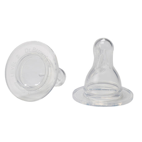 DR Brown's STANDARD (2-Pack) Level-2 Silicon Nipple