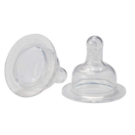 DR Brown's WIDE-NECK (2-Pack) Level-1 Silicon Nipple