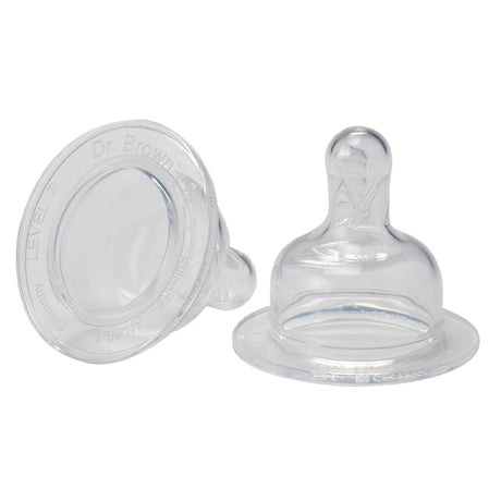 DR Brown's WIDE-NECK (2-Pack) Level-3 Silicon Nipple