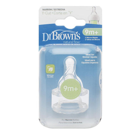 DR Brown's Y-Cut Silicone Narrow Neck "Options" Nipple 2 Pack