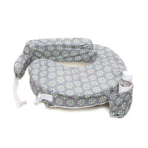 My Brest Friend Original Nursing Pillow - Grey / Sage Dotted Daisies