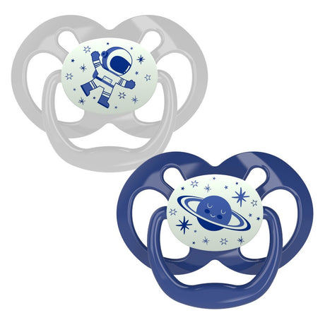 Dr Brown's Advantage Pacifier - Stage 2, Glow in the Dark - Blue, 2-Pack