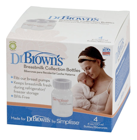 DR Brown's Breastmilk Collection Bottle STD, 4 Pack